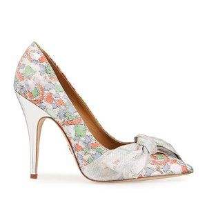 Tory Burch Bow Metallic Brocade Pumps Shoes